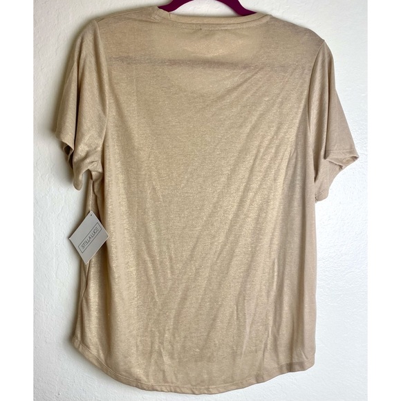 Stella Luce Metallic Gold Short Sleeve Shirt - Picture 2 of 2